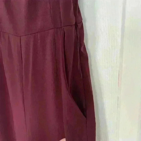 Express x Negin Mirsalehi Burgundy Jumpsuit Size 6 Wide Leg Crew Neck Women's - Picture 3 of 8